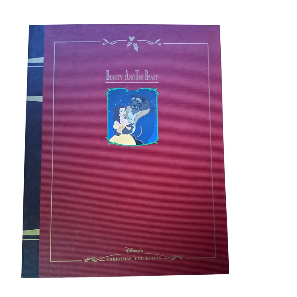 Vintage Disney Beauty and the Beast Christmas Collection Book Ornament Set New‎